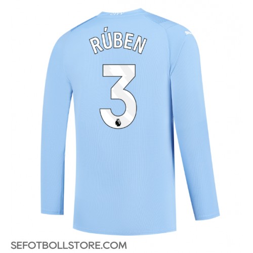 Manchester City Ruben Dias #3 Replika Hemmatröja 2023-24 Långärmad